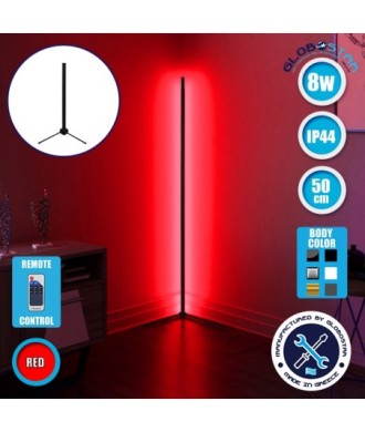 Μοντέρνο Minimal Επιτραπέζιο Μαύρο Φωτιστικό 50cm LED 8 Watt με Ασύρματο Χειριστήριο RF & Dimmer Κόκκινο GloboStar ALIEN Design GLOBO-50-4